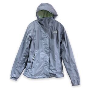The Northface Women's Jacket XS Dry Vent Rain The Stow Pocket Blue Hooded